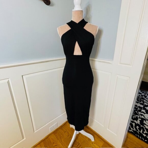 Mara Hoffman Bodycon Sexy Black Ponte Halter Style Dress XS/S - Picture 4 of 10